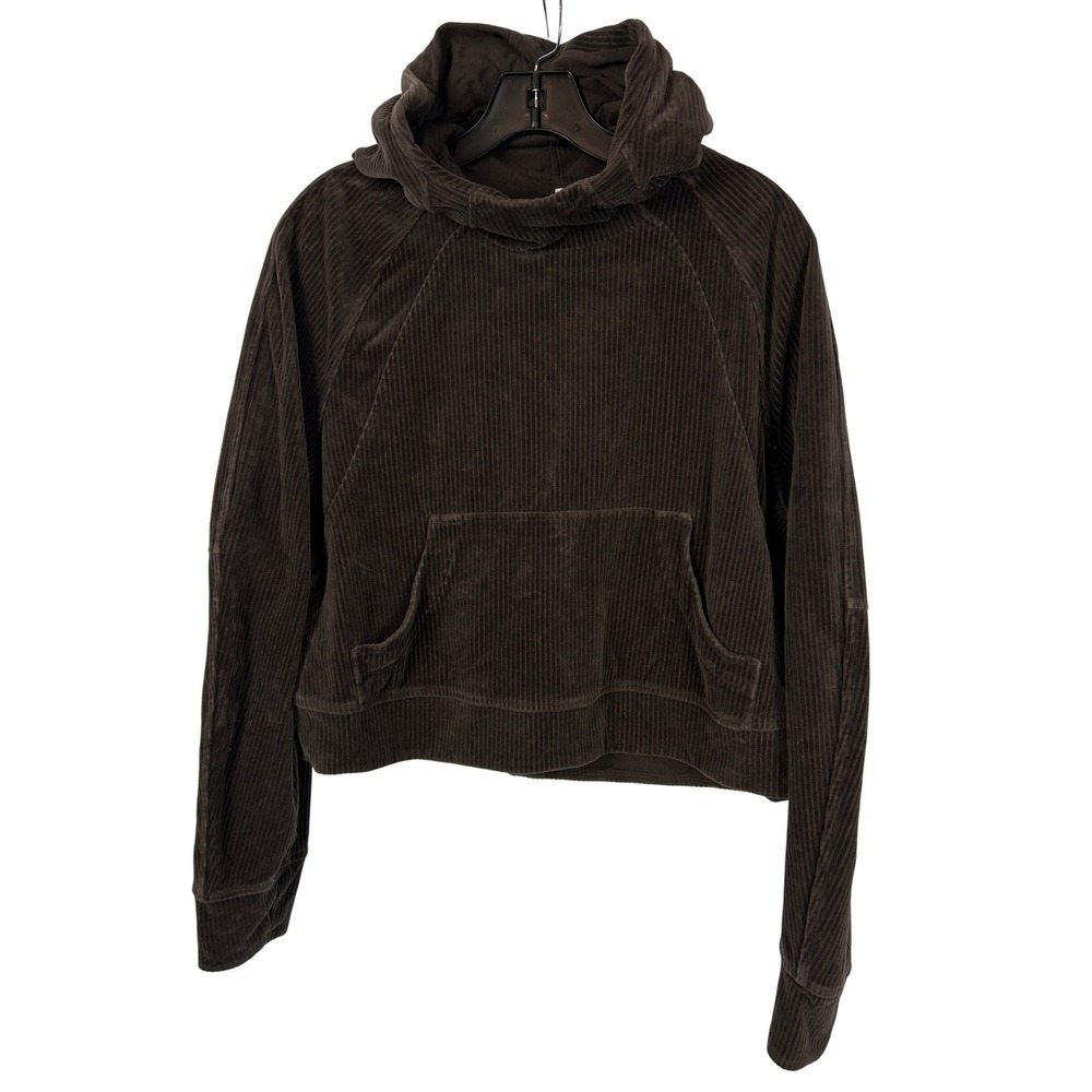 Lululemon Corduroy Pullover Hoodie Espresso Brown Ribbed Oversized Sweater M/L